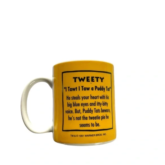 Vintage “I Tawt I Taw a Puddy Cat” Ceramic Mug - Picture 3 of 5